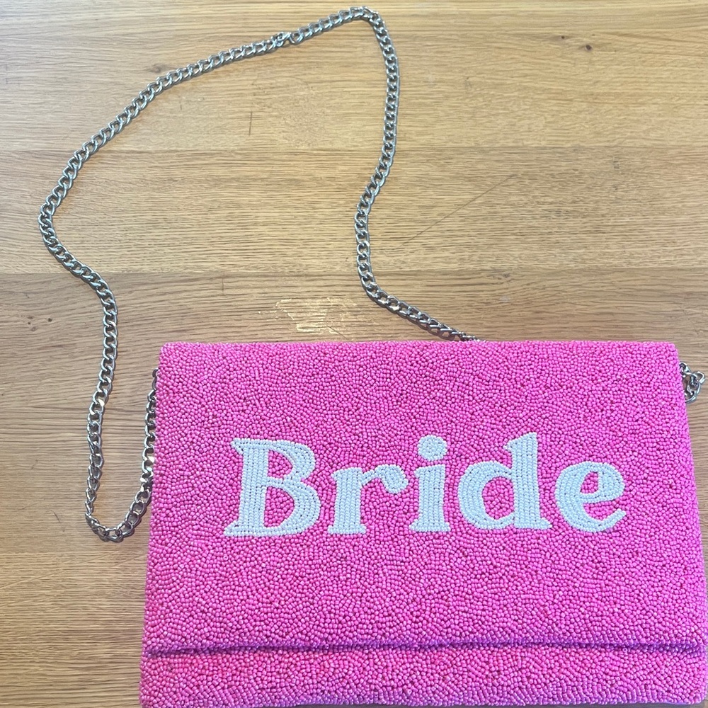 New Elegant Pink Bride Clutch with Chain
